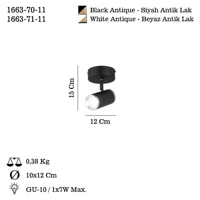 Opviq Lume - 70-11 Lámpara de araña de metal en negro y laca antigua
